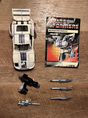 Vintage Transformers G1 Jazz Autobot Cookie Crisp Promo COMPLETE W/Instructions