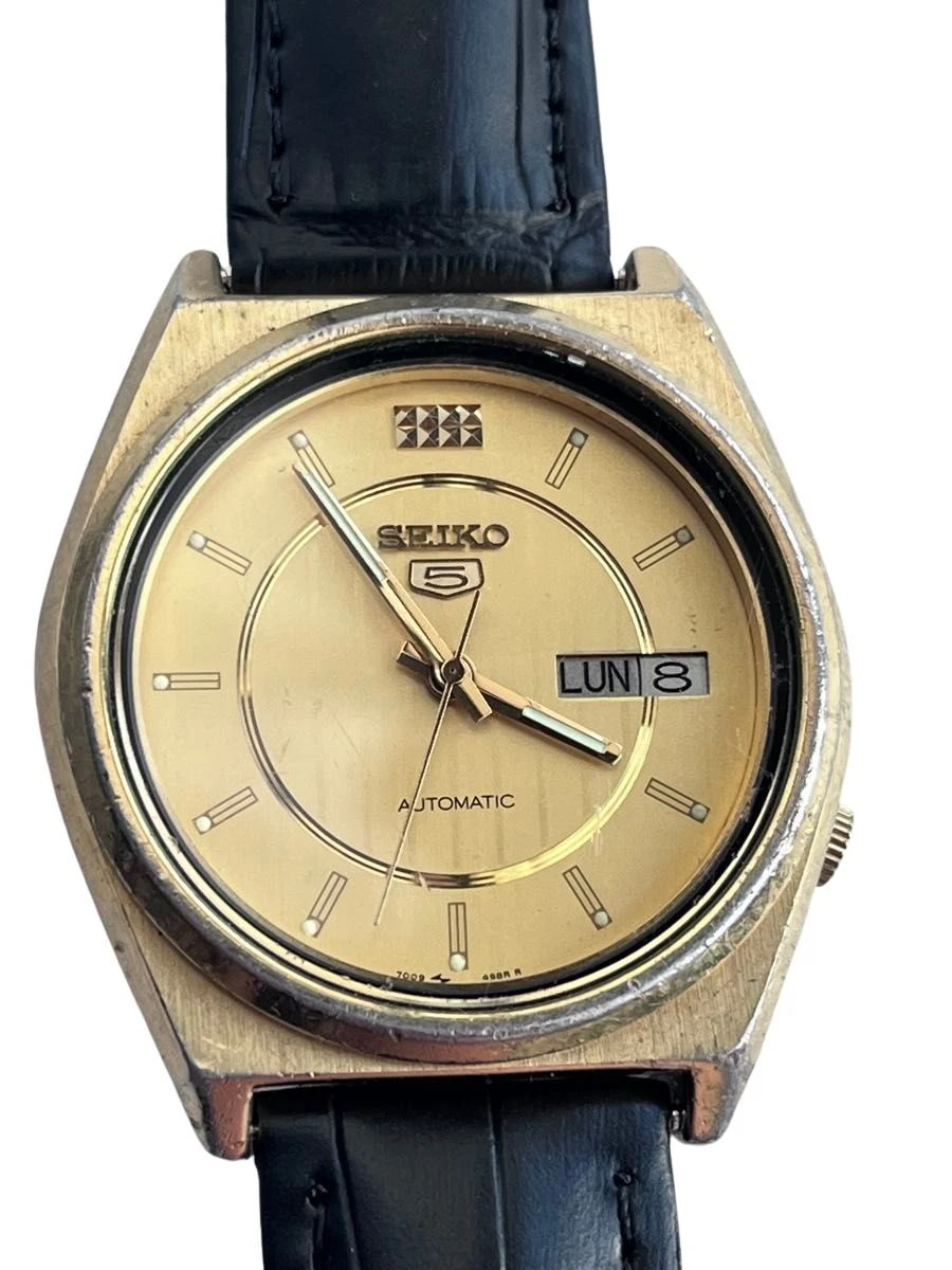 Seiko 5 Gold Plated Case Mechanical (Automatic) Wristwatches for