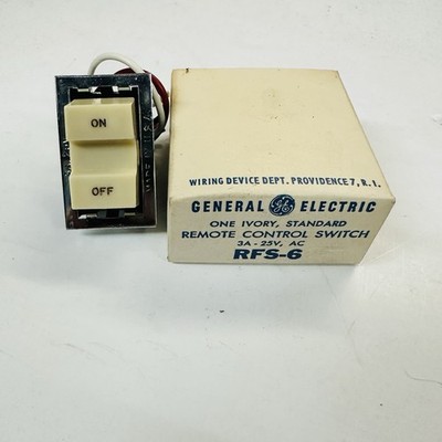 New Old Stock General Electric RFS-6 Remote Control Switch, Ivory, On - Off