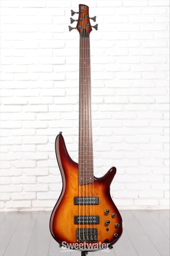 Ibanez Standard SR375E Fretless 5-string Bass Guitar - Brown Burst