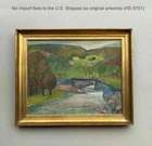 1930s Norwegian inland valley scene. Fine Early Modernist Oil. Signed. COA