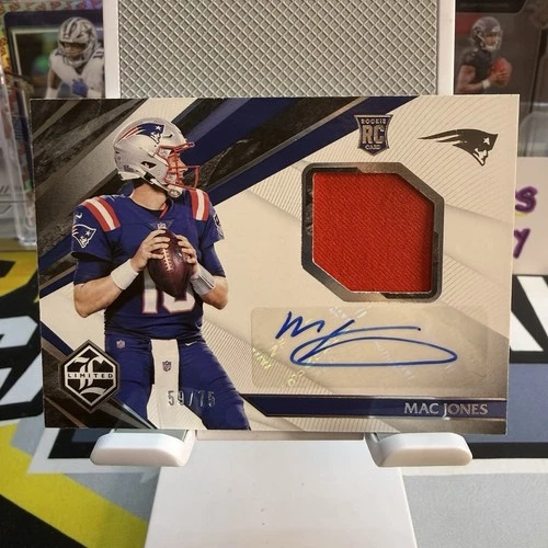 2021 PANINI LIMITED FOOTBALL MAC JONES RPA #/75 PATRIOTS No.106