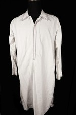 Vintage 1950's French White Cotton Night Shirt Large Good Condition