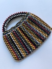 1930s Vintage Czech Wooden Bead Purse