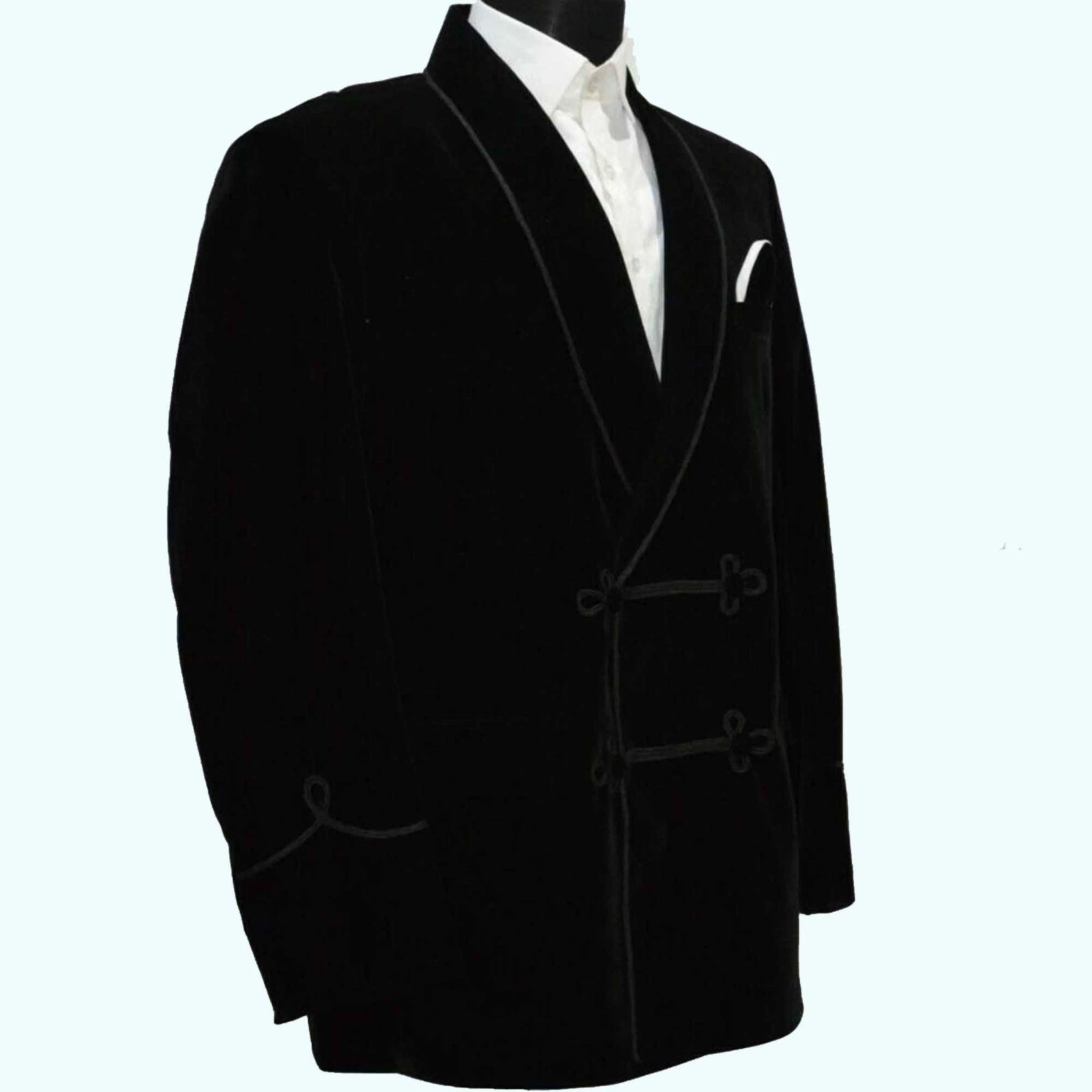 Men's Black Dori Smoking Jacket Designer Elegant Luxury Party Wear Blazer