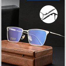 Business Pure Titanium Reading glasses Square Full Rim Men  Eyeglass Frames