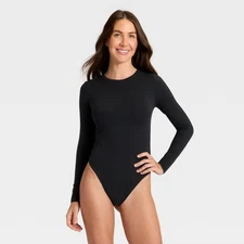 Women's Luxury Collection Luxe Stretch Long Sleeve Bodysuit - Auden Black M