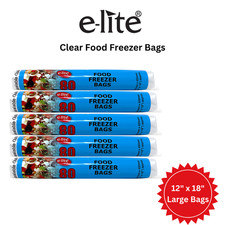 Large 12" x 18" Freezer Food Storage Bags–Clear Poly Plastic Bags For Food | Veg
