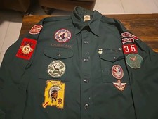 Vintage Boy Scouts Of America Explorers Uniform Shirt Men Medium Green 50s