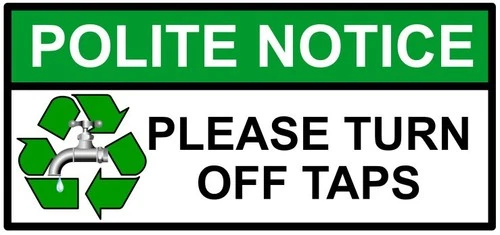 Please Turn Off Taps Polite Notice Save Water Self Adhesive Vinyl Sticker