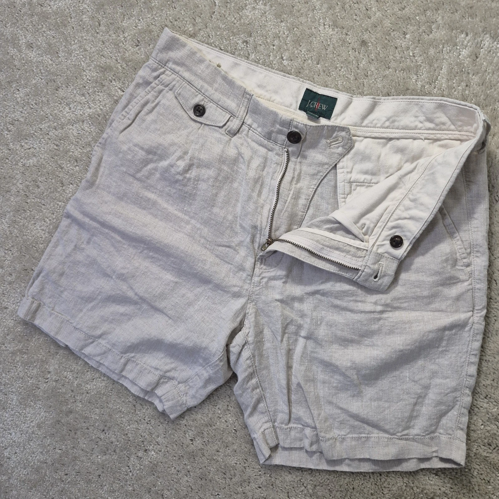 J Crew Oarsman Linen Shorts Mens 31 Beige 7 Inch Chino Beachy Coastal Vacation
Opens in a new window