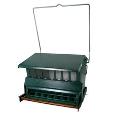 Heritage Farms Squirrel Proof Bird Feeder 15 lb Metal Hanging Pole Mount Green