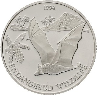 Samoa 10 Tala 1994 ''Endangered Wildlife Flying Bat'' UNC