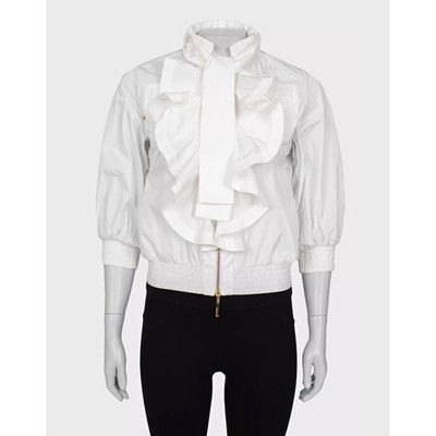 Roberto Cavalli White Ruffled Jacket - Size M