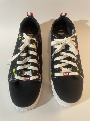 Toms Marvel Women’s 8.5 Black Travel Lite Low Top Lace Up Size W8.5/M7 Sneakers - Picture 2 of 9