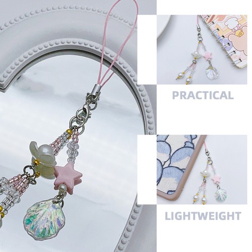 Phone Charm Shell Beaded Phone Charm Chain Cellphone Lanyard Strap Charm Chain - Zdjęcie 10 z 12