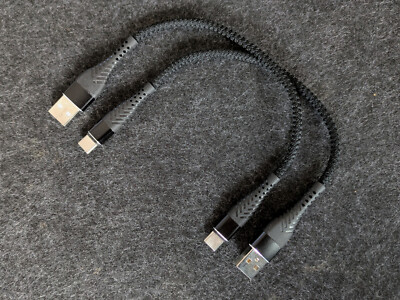 2x Ladekabel ''kein Datenkabel'' 20cm kurz USB-A auf USB-C Typ-C schwarz ABVERKAUF