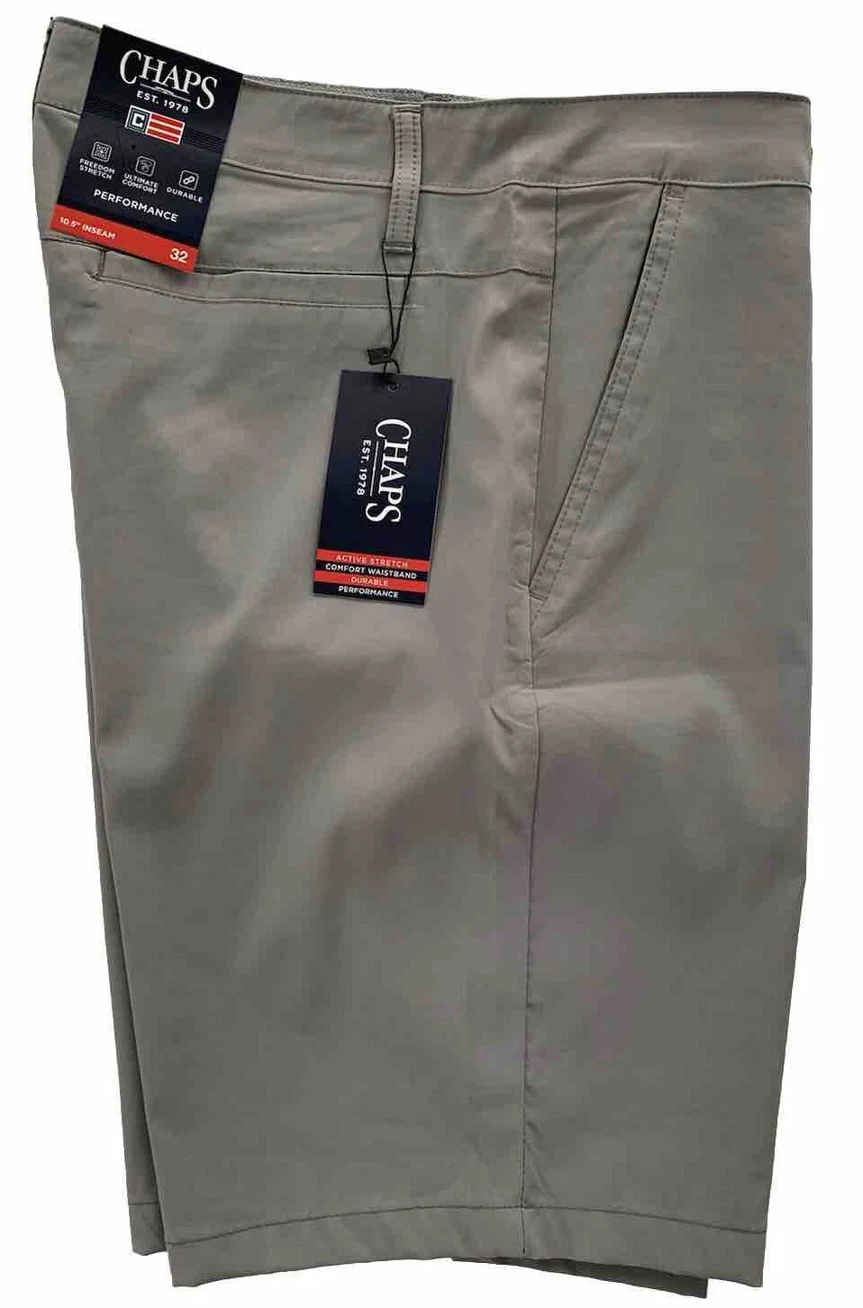 Chaps Mens 10.5" Performance Freedom Stretch Chino Shorts 32-38 Gray CM13SH904X