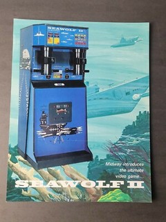 Vtg MIDWAY SEAWOLF II COIN-OP VIDEO AMUSEMENT GAME ADVERTISING PROMO FLYER 
