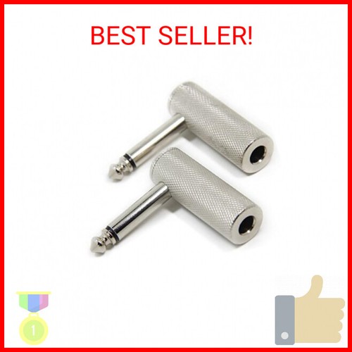 Ancable 2Pack Premium 1/4 Inch Right Angle Guitar Cable Adapter, 6