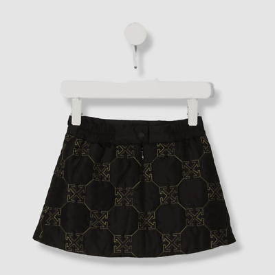 $322 Off White Kids Girl's Black Arrow Padded Nylon Skirt Size 12