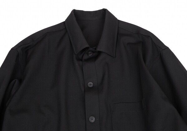 Yohji Yamamoto POUR HOMME Wool Gabardine Shirt Jacket Size 3 Yohji Yamamoto POUR HOMME Wool Gabardine Shirt Jacket Size 3