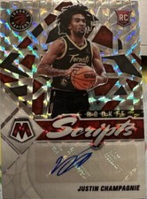 Justin Champagnie Pittsburgh Basketball Panini Autograph Rookie Card Raptors NBA