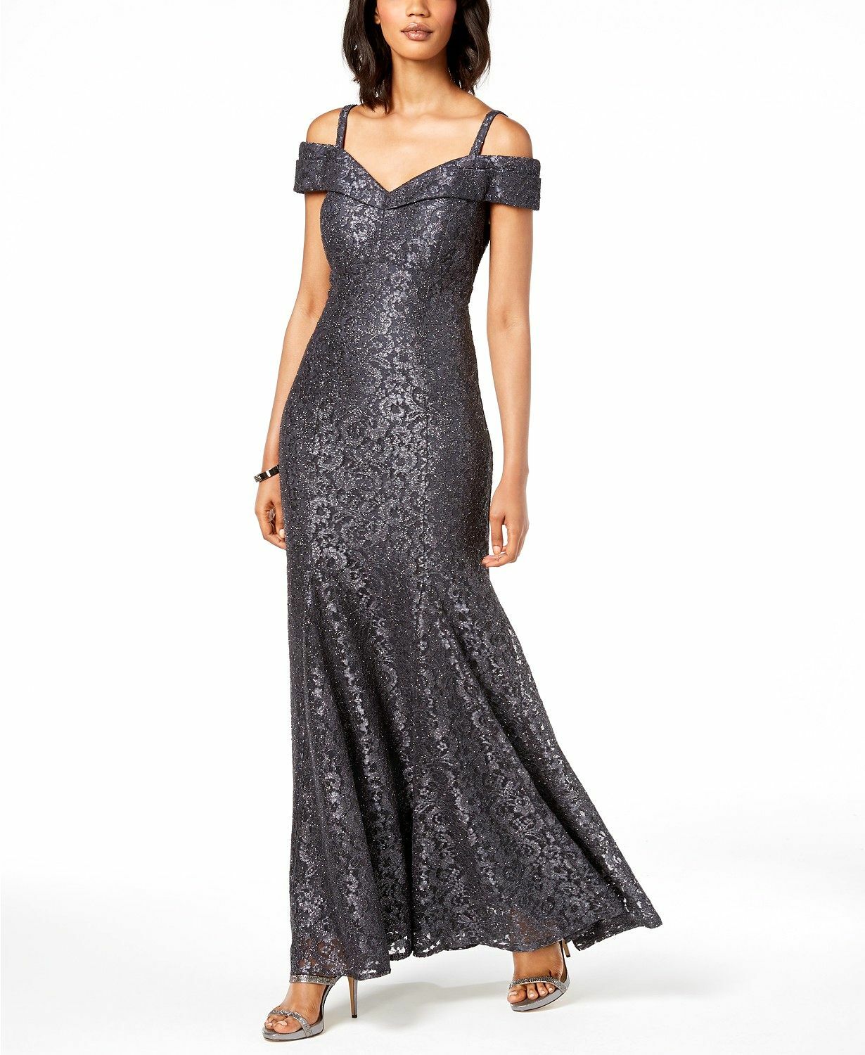 gray off the shoulder dress