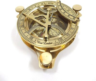 #ad Sundial Compass Solid Brass Sun Dial $30.59