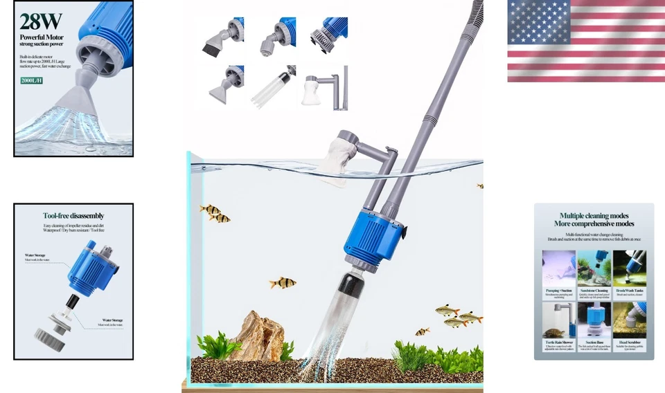 Powerful Submersible Aquarium Maintenance Tool - Adjustable & Multi-Functional - Image 2 of 4