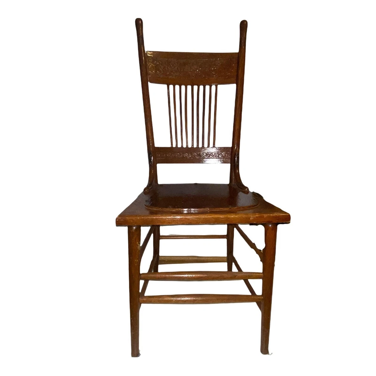 Antique high back wooden chair deals