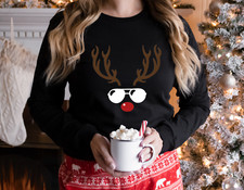 Christmas Sweatshirt, Holiday Gift, Christmas Reindeer Sweatshirt
