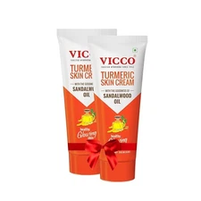 2X Vicco Turmeric Skin Cream with Sandalwood Oil for Healthy Glowing Skin | 30gm