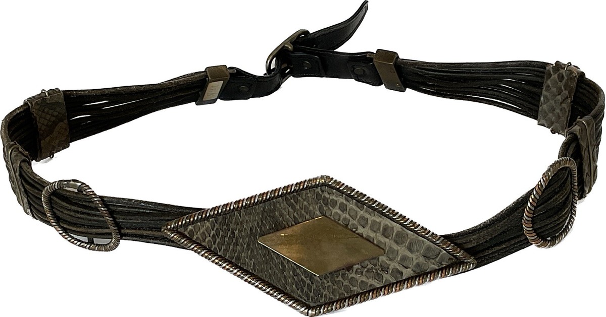 Vtg 80's-Il Gioiello di Firenze Italy-snake skin/leather