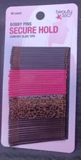 48 COUNT CVS SECURE HOLD COMFORT GLIDE TIPS BOBBY PINS BRN, PINK & LEOPARD