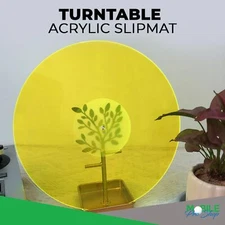 Acrylic Slipmat - 12" Vinyl Record LP Turntable Platter Slip Mats - Lit Yellow