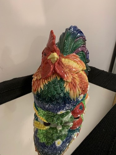 FITZ & FLOYD Coq Du Village ROOSTER TUREEN WITH LID AND LADLE EXCELLENT CONDITIO - Picture 2 of 17