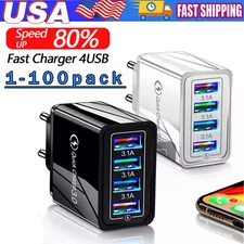 4 Port USB Wall Charger USB Fast Quick Charge QC 3.0 Power Adapter Plug US Lot