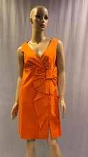 NEW RED VALENTINO ORANGE BOW DETAIL SHEATH DRESS SZ EU 44 US 6