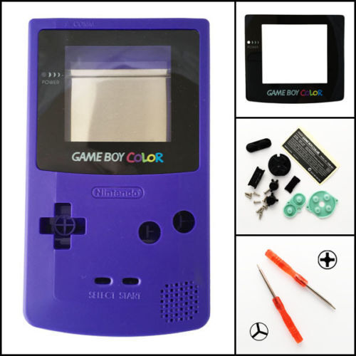 GBC Nintendo Game Boy couleur de remplacement boîtier coque écran raisin violet États-Unis ! - Photo 1/1