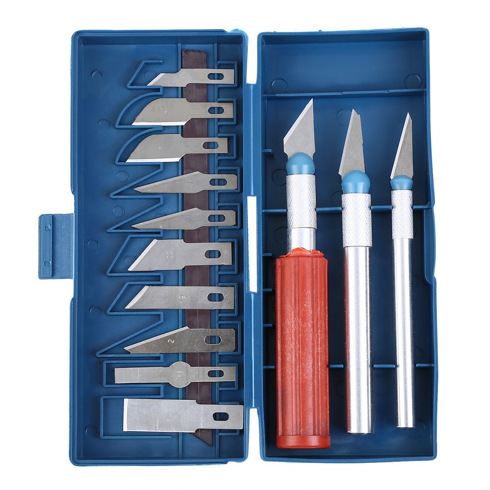 Using Razorblade As Knife 17pcs Craft Hobby Razor Knife Set with Cutting Blades Precision Cutter ...