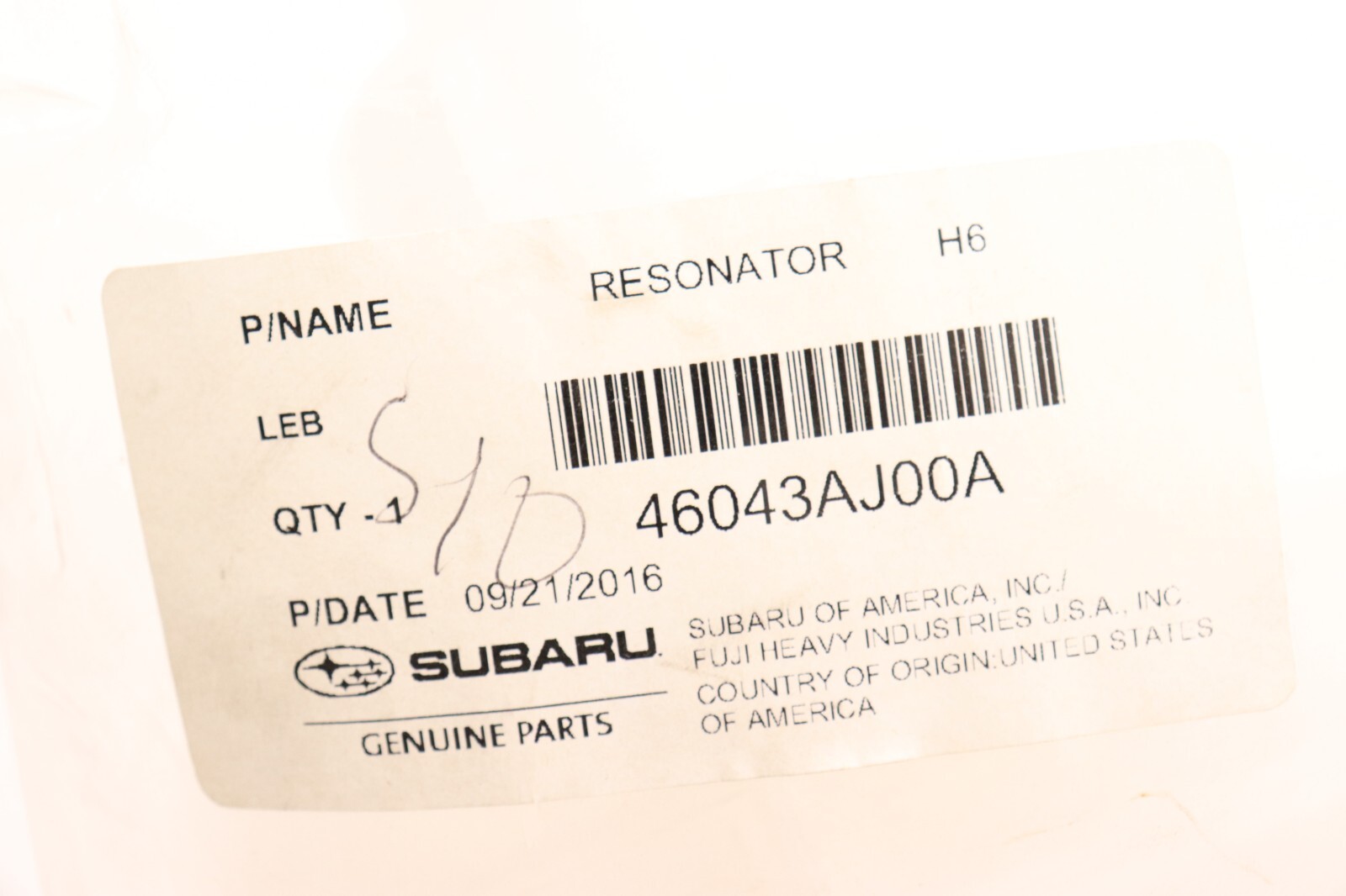 Subaru+OEM+1014+Legacy+Air+Intakeresonator+46043AJ00A for sale online