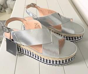 silver cross over sandals