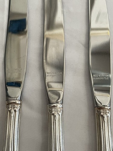 11 Reed & Barton Tiger Lily Dinner Knives Festivity Silverplate Bright Shiny - Picture 7 of 12