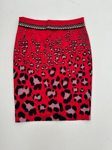 Blusa JustCavalli Jaguar Estampado Rojo Seda IT40 - Imagen 4 de 5