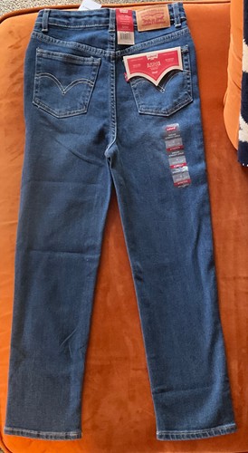 NWT KIDS GIRLS LEVI'S RIBCAGE STRAIGHT ANKLE STRETCH DARK WASH SZ 8 REG - Picture 2 of 6