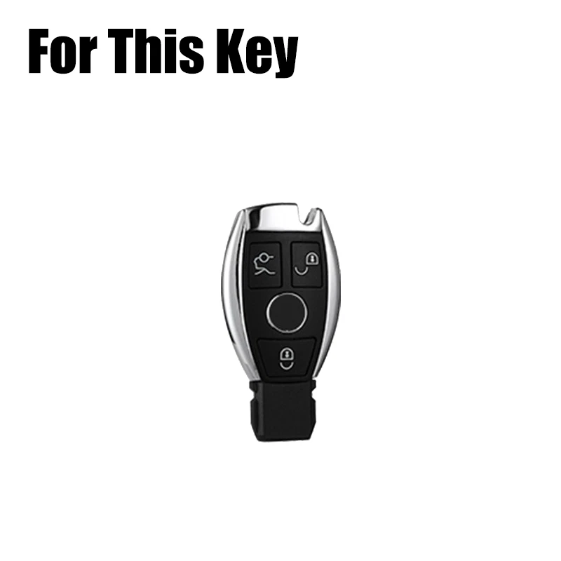 Alloy Silicone Car Key Case cover For Mercedes Benz A B C E S G M V ML SLK GLK - Imagem 2 de 4