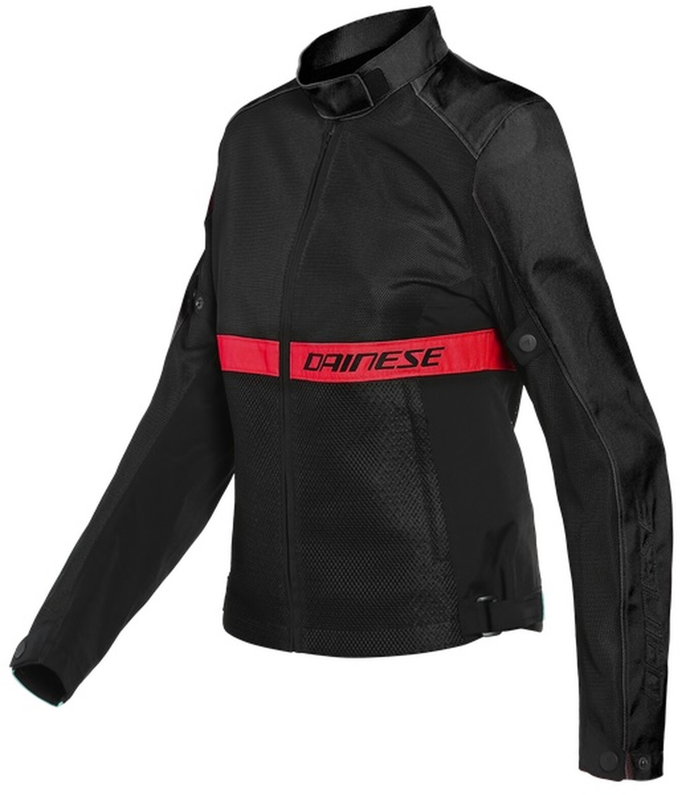 Giacca moto estiva da donna Dainese Ribelle Air Tex Lady Rosso nero