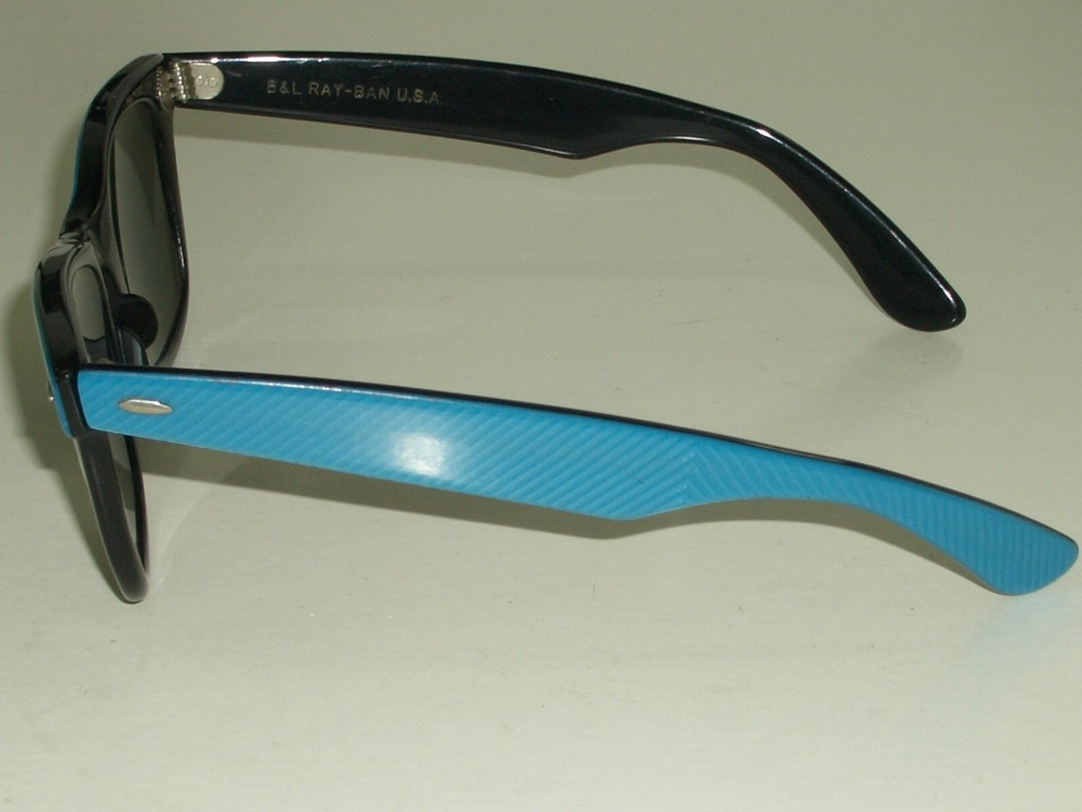 VINTAGE B&L RAY BAN BLACK/BLUE STRIPED STREET NEAT G15 5022 VINTAGE B&L RAY BAN BLACK/BLUE STRIPED STREET NEAT G15 5022