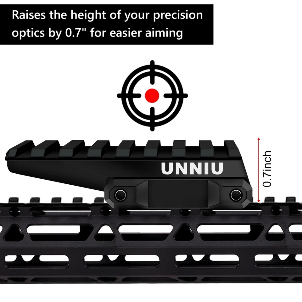 Phoking Optic Riser Mount 0.67” Picatinny Rail Riser for Red Dot &Tactical Scope - Image 3 of 4